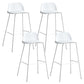 Dessert Shop Footrest Scandinavian Stool Matte Finish Plastic Barstool White Set of 4 Clearhalo 'Bar Furniture' 'Bar Stools' 'bar_stools' 'Furniture' 'furniture_bar_stools' 'Kitchen & Dining Furniture' 5042846