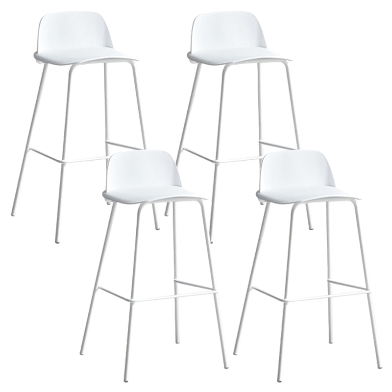 Dessert Shop Footrest Scandinavian Stool Matte Finish Plastic Barstool White Set of 4 Clearhalo 'Bar Furniture' 'Bar Stools' 'bar_stools' 'Furniture' 'furniture_bar_stools' 'Kitchen & Dining Furniture' 5042846