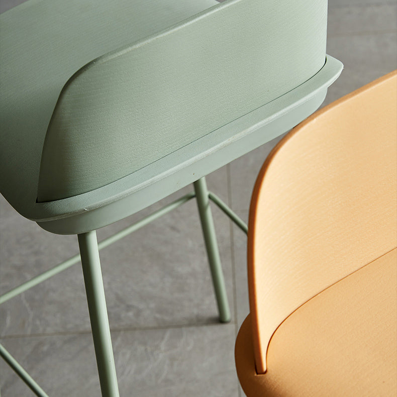 Dessert Shop Footrest Scandinavian Stool Matte Finish Plastic Barstool Clearhalo 'Bar Furniture' 'Bar Stools' 'bar_stools' 'Furniture' 'furniture_bar_stools' 'Kitchen & Dining Furniture' 5042847