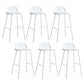 Dessert Shop Footrest Scandinavian Stool Matte Finish Plastic Barstool White Set of 6 Clearhalo 'Bar Furniture' 'Bar Stools' 'bar_stools' 'Furniture' 'furniture_bar_stools' 'Kitchen & Dining Furniture' 5042849