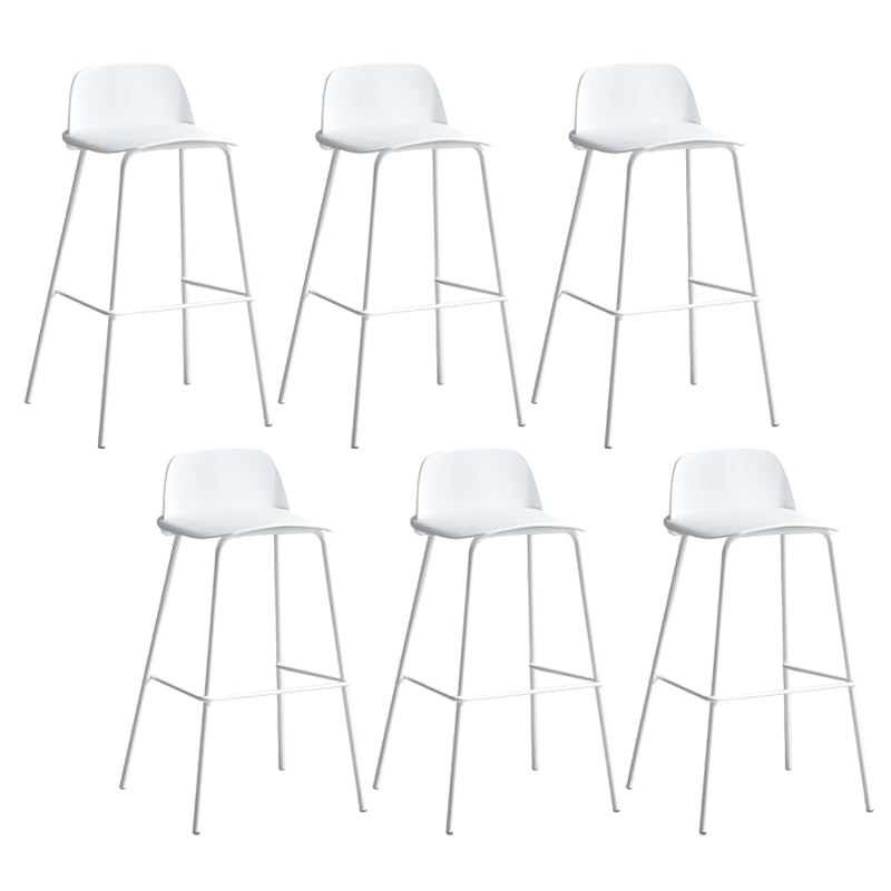 Dessert Shop Footrest Scandinavian Stool Matte Finish Plastic Barstool White Set of 6 Clearhalo 'Bar Furniture' 'Bar Stools' 'bar_stools' 'Furniture' 'furniture_bar_stools' 'Kitchen & Dining Furniture' 5042849