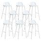 Dessert Shop Footrest Scandinavian Stool Matte Finish Plastic Barstool White Set of 8 Clearhalo 'Bar Furniture' 'Bar Stools' 'bar_stools' 'Furniture' 'furniture_bar_stools' 'Kitchen & Dining Furniture' 5042851