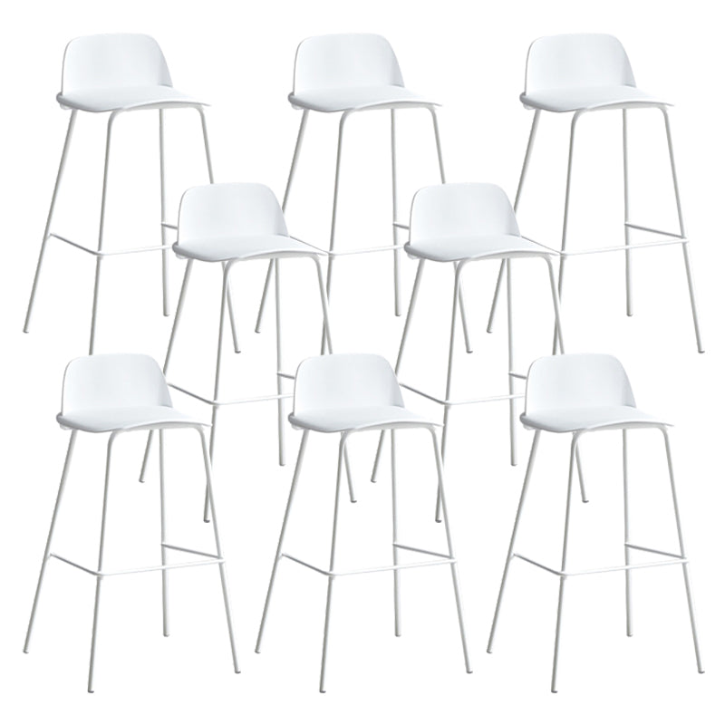 Dessert Shop Footrest Scandinavian Stool Matte Finish Plastic Barstool White Set of 8 Clearhalo 'Bar Furniture' 'Bar Stools' 'bar_stools' 'Furniture' 'furniture_bar_stools' 'Kitchen & Dining Furniture' 5042851
