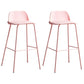 Dessert Shop Footrest Scandinavian Stool Matte Finish Plastic Barstool Pink Set of 2 Clearhalo 'Bar Furniture' 'Bar Stools' 'bar_stools' 'Furniture' 'furniture_bar_stools' 'Kitchen & Dining Furniture' 5042852