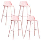 Dessert Shop Footrest Scandinavian Stool Matte Finish Plastic Barstool Pink Set of 4 Clearhalo 'Bar Furniture' 'Bar Stools' 'bar_stools' 'Furniture' 'furniture_bar_stools' 'Kitchen & Dining Furniture' 5042855