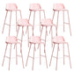 Dessert Shop Footrest Scandinavian Stool Matte Finish Plastic Barstool Pink Set of 8 Clearhalo 'Bar Furniture' 'Bar Stools' 'bar_stools' 'Furniture' 'furniture_bar_stools' 'Kitchen & Dining Furniture' 5042858