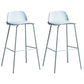 Dessert Shop Footrest Scandinavian Stool Matte Finish Plastic Barstool Blue Set of 2 Clearhalo 'Bar Furniture' 'Bar Stools' 'bar_stools' 'Furniture' 'furniture_bar_stools' 'Kitchen & Dining Furniture' 5042859