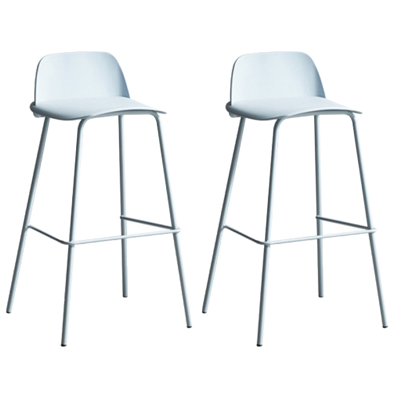 Dessert Shop Footrest Scandinavian Stool Matte Finish Plastic Barstool Blue Set of 2 Clearhalo 'Bar Furniture' 'Bar Stools' 'bar_stools' 'Furniture' 'furniture_bar_stools' 'Kitchen & Dining Furniture' 5042859