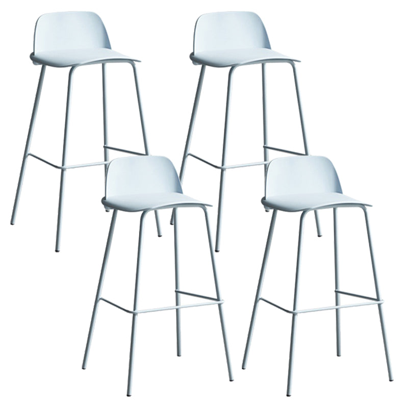 Dessert Shop Footrest Scandinavian Stool Matte Finish Plastic Barstool Blue Set of 4 Clearhalo 'Bar Furniture' 'Bar Stools' 'bar_stools' 'Furniture' 'furniture_bar_stools' 'Kitchen & Dining Furniture' 5042860
