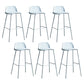 Dessert Shop Footrest Scandinavian Stool Matte Finish Plastic Barstool Blue Set of 6 Clearhalo 'Bar Furniture' 'Bar Stools' 'bar_stools' 'Furniture' 'furniture_bar_stools' 'Kitchen & Dining Furniture' 5042861