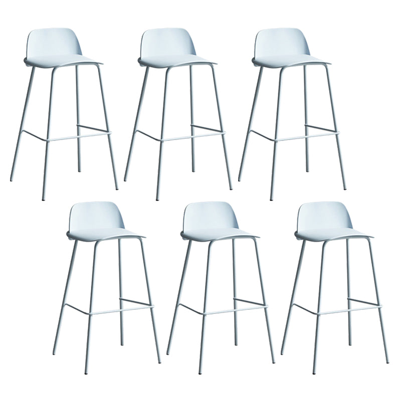 Dessert Shop Footrest Scandinavian Stool Matte Finish Plastic Barstool Blue Set of 6 Clearhalo 'Bar Furniture' 'Bar Stools' 'bar_stools' 'Furniture' 'furniture_bar_stools' 'Kitchen & Dining Furniture' 5042861