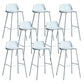 Dessert Shop Footrest Scandinavian Stool Matte Finish Plastic Barstool Blue Set of 8 Clearhalo 'Bar Furniture' 'Bar Stools' 'bar_stools' 'Furniture' 'furniture_bar_stools' 'Kitchen & Dining Furniture' 5042862