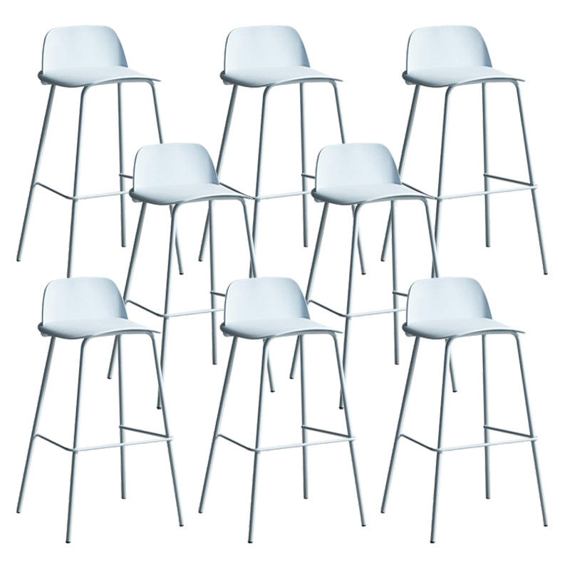 Dessert Shop Footrest Scandinavian Stool Matte Finish Plastic Barstool Blue Set of 8 Clearhalo 'Bar Furniture' 'Bar Stools' 'bar_stools' 'Furniture' 'furniture_bar_stools' 'Kitchen & Dining Furniture' 5042862