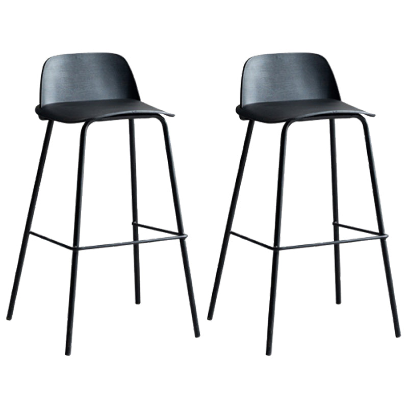 Dessert Shop Footrest Scandinavian Stool Matte Finish Plastic Barstool Black Set of 2 Clearhalo 'Bar Furniture' 'Bar Stools' 'bar_stools' 'Furniture' 'furniture_bar_stools' 'Kitchen & Dining Furniture' 5042863