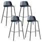 Dessert Shop Footrest Scandinavian Stool Matte Finish Plastic Barstool Black Set of 4 Clearhalo 'Bar Furniture' 'Bar Stools' 'bar_stools' 'Furniture' 'furniture_bar_stools' 'Kitchen & Dining Furniture' 5042864
