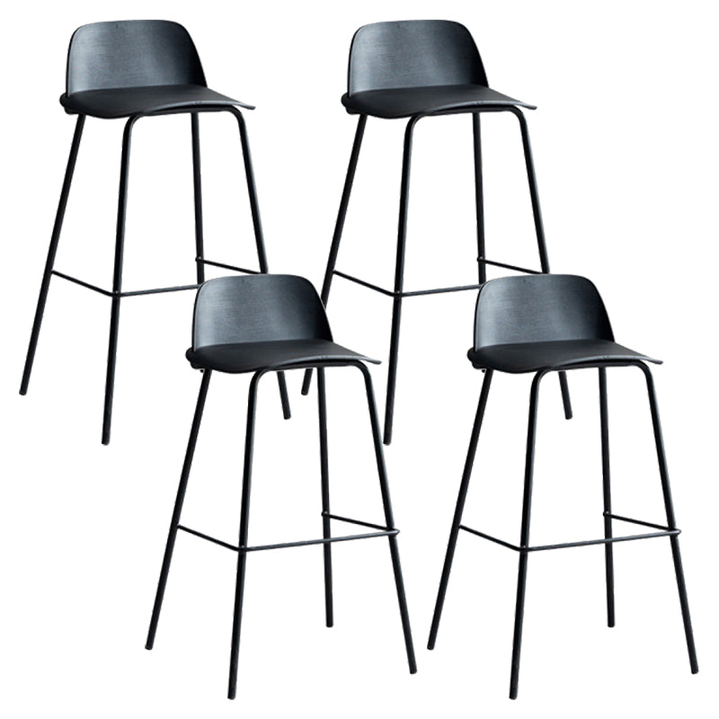 Dessert Shop Footrest Scandinavian Stool Matte Finish Plastic Barstool Black Set of 4 Clearhalo 'Bar Furniture' 'Bar Stools' 'bar_stools' 'Furniture' 'furniture_bar_stools' 'Kitchen & Dining Furniture' 5042864