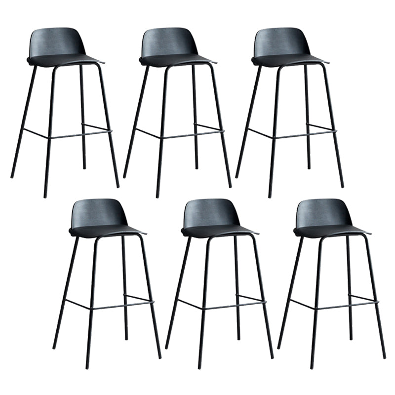 Dessert Shop Footrest Scandinavian Stool Matte Finish Plastic Barstool Black Set of 6 Clearhalo 'Bar Furniture' 'Bar Stools' 'bar_stools' 'Furniture' 'furniture_bar_stools' 'Kitchen & Dining Furniture' 5042865