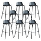 Dessert Shop Footrest Scandinavian Stool Matte Finish Plastic Barstool Black Set of 8 Clearhalo 'Bar Furniture' 'Bar Stools' 'bar_stools' 'Furniture' 'furniture_bar_stools' 'Kitchen & Dining Furniture' 5042866