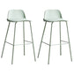 Dessert Shop Footrest Scandinavian Stool Matte Finish Plastic Barstool Light Green Set of 2 Clearhalo 'Bar Furniture' 'Bar Stools' 'bar_stools' 'Furniture' 'furniture_bar_stools' 'Kitchen & Dining Furniture' 5042867