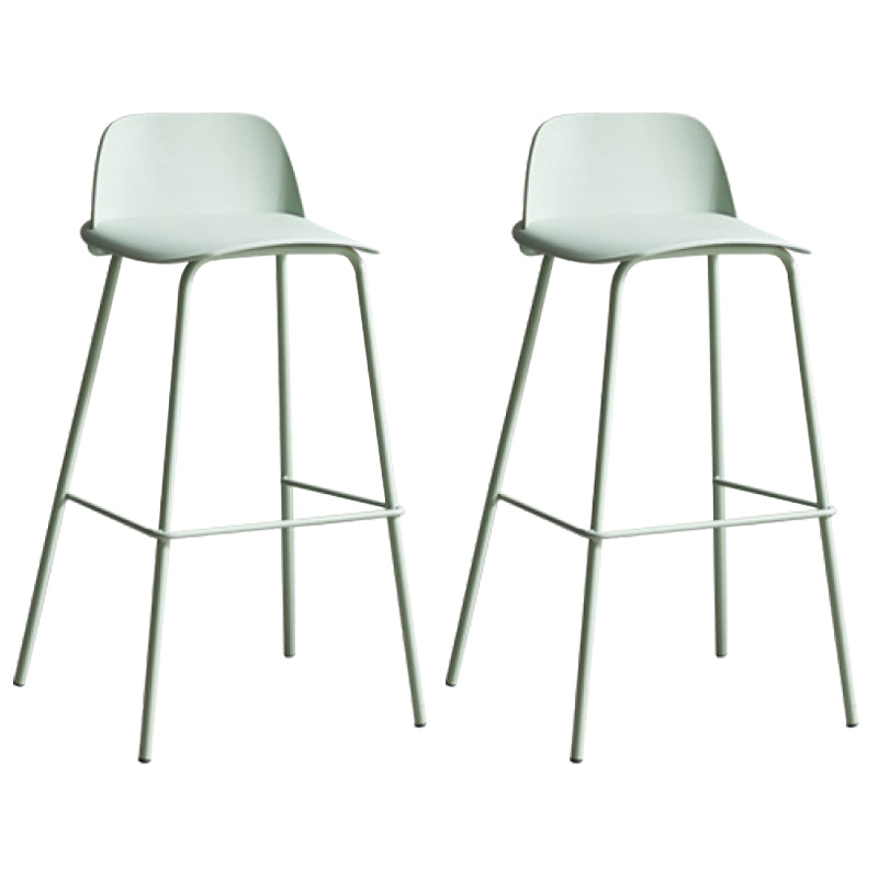 Dessert Shop Footrest Scandinavian Stool Matte Finish Plastic Barstool Light Green Set of 2 Clearhalo 'Bar Furniture' 'Bar Stools' 'bar_stools' 'Furniture' 'furniture_bar_stools' 'Kitchen & Dining Furniture' 5042867