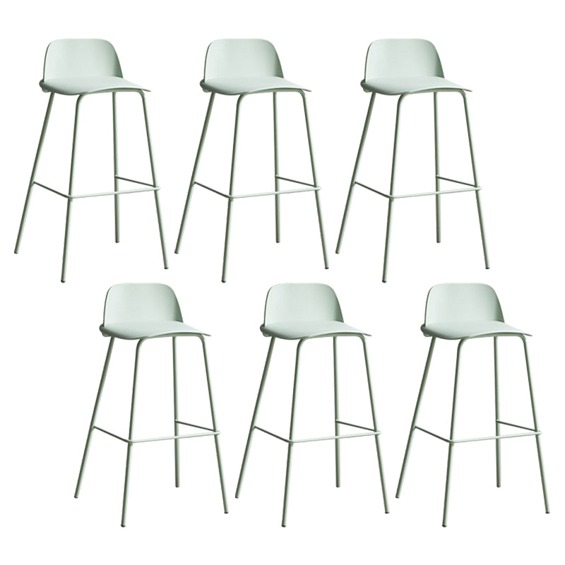 Dessert Shop Footrest Scandinavian Stool Matte Finish Plastic Barstool Light Green Set of 6 Clearhalo 'Bar Furniture' 'Bar Stools' 'bar_stools' 'Furniture' 'furniture_bar_stools' 'Kitchen & Dining Furniture' 5042869