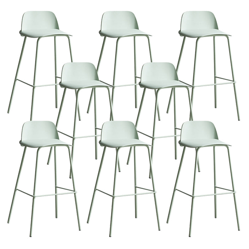 Dessert Shop Footrest Scandinavian Stool Matte Finish Plastic Barstool Light Green Set of 8 Clearhalo 'Bar Furniture' 'Bar Stools' 'bar_stools' 'Furniture' 'furniture_bar_stools' 'Kitchen & Dining Furniture' 5042870