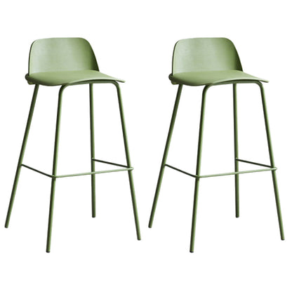 Dessert Shop Footrest Scandinavian Stool Matte Finish Plastic Barstool Green Set of 2 Clearhalo 'Bar Furniture' 'Bar Stools' 'bar_stools' 'Furniture' 'furniture_bar_stools' 'Kitchen & Dining Furniture' 5042871