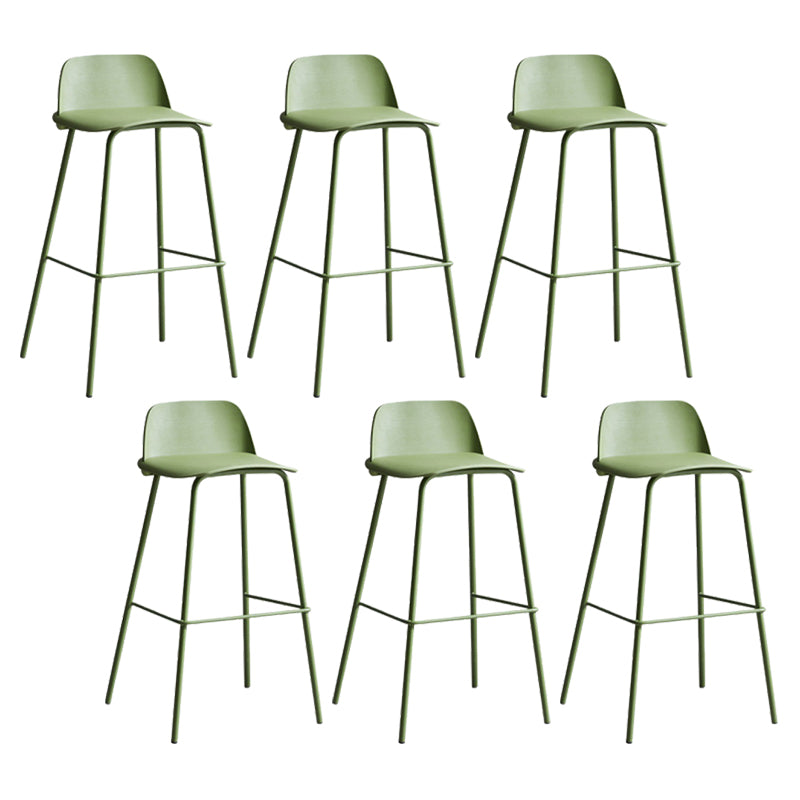 Dessert Shop Footrest Scandinavian Stool Matte Finish Plastic Barstool Green Set of 6 Clearhalo 'Bar Furniture' 'Bar Stools' 'bar_stools' 'Furniture' 'furniture_bar_stools' 'Kitchen & Dining Furniture' 5042873