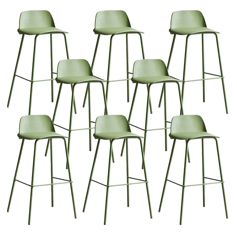Dessert Shop Footrest Scandinavian Stool Matte Finish Plastic Barstool Green Set of 8 Clearhalo 'Bar Furniture' 'Bar Stools' 'bar_stools' 'Furniture' 'furniture_bar_stools' 'Kitchen & Dining Furniture' 5042874