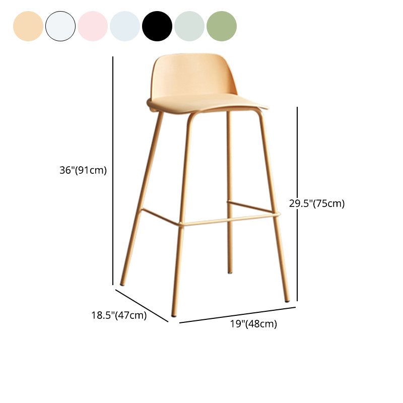 Dessert Shop Footrest Scandinavian Stool Matte Finish Plastic Barstool Clearhalo 'Bar Furniture' 'Bar Stools' 'bar_stools' 'Furniture' 'furniture_bar_stools' 'Kitchen & Dining Furniture' 5042875