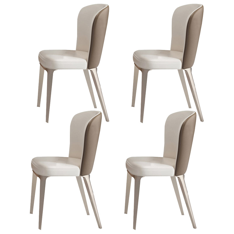 Designer Style Sintered Stone Top Dining Set 1/4/5/7 Pieces Dining Table with White Chairs 4 White Chairs Clearhalo 'Dining Room Sets' 'Dining Tables & Seating' 'dining_room_set' 'furn' 'furn_dining_room_set' 'Furniture' 'furniture_dining_room_set' 'Kitchen & Dining Furniture' 5042877