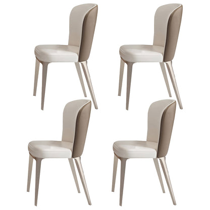 Designer Style Sintered Stone Top Dining Set 1/4/5/7 Pieces Dining Table with White Chairs 4 White Chairs Clearhalo 'Dining Room Sets' 'Dining Tables & Seating' 'dining_room_set' 'furn' 'furn_dining_room_set' 'Furniture' 'furniture_dining_room_set' 'Kitchen & Dining Furniture' 5042877