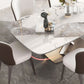 Designer Style Sintered Stone Top Dining Set 1/4/5/7 Pieces Dining Table with White Chairs Clearhalo 'Dining Room Sets' 'Dining Tables & Seating' 'dining_room_set' 'furn' 'furn_dining_room_set' 'Furniture' 'furniture_dining_room_set' 'Kitchen & Dining Furniture' 5042882