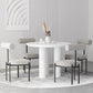 Modern Round Sintered Stone Dining Table Set 1/2/5 Pieces Dining Set for Home Use 5 Pieces: Table, 4 Chairs Clearhalo 'Dining Room Sets' 'Dining Tables & Seating' 'dining_room_set' 'furn' 'furn_dining_room_set' 'Furniture' 'furniture_dining_room_set' 'Kitchen & Dining Furniture' 5042933