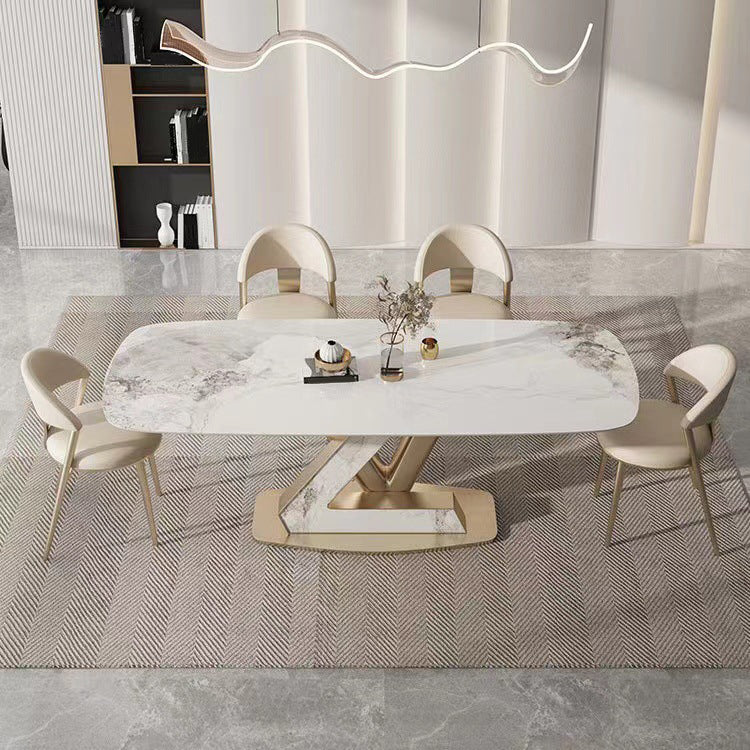 1/4/5/7/9 Pcs Dining Room Table and Chair Set Sintered Stone Dining Table Set 5 Pieces: Table, 4 Chairs Clearhalo 'Dining Room Sets' 'Dining Tables & Seating' 'dining_room_set' 'furn' 'furn_dining_room_set' 'Furniture' 'furniture_dining_room_set' 'Kitchen & Dining Furniture' 5042947