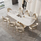 1/4/5/7/9 Pcs Dining Room Table and Chair Set Sintered Stone Dining Table Set 9 Pieces: Table, 8 Chairs Clearhalo 'Dining Room Sets' 'Dining Tables & Seating' 'dining_room_set' 'furn' 'furn_dining_room_set' 'Furniture' 'furniture_dining_room_set' 'Kitchen & Dining Furniture' 5042953