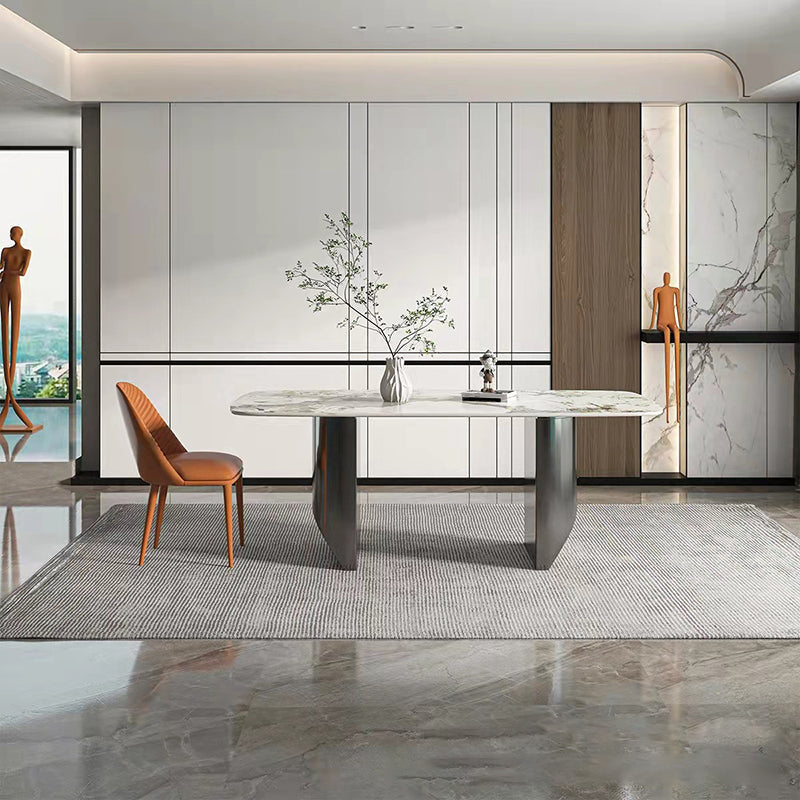 Modern Style Sintered Stone Dining Table Set 1/2/3/4/5/6/7 Pieces Dining Set 2 Pieces: Table, 1 Chair Clearhalo 'Dining Room Sets' 'Dining Tables & Seating' 'dining_room_set' 'furn' 'furn_dining_room_set' 'Furniture' 'furniture_dining_room_set' 'Kitchen & Dining Furniture' 5042963