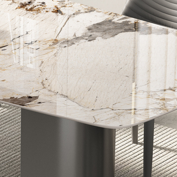 Modern Style Sintered Stone Dining Table Set 1/2/3/4/5/6/7 Pieces Dining Set Clearhalo 'Dining Room Sets' 'Dining Tables & Seating' 'dining_room_set' 'furn' 'furn_dining_room_set' 'Furniture' 'furniture_dining_room_set' 'Kitchen & Dining Furniture' 5042968