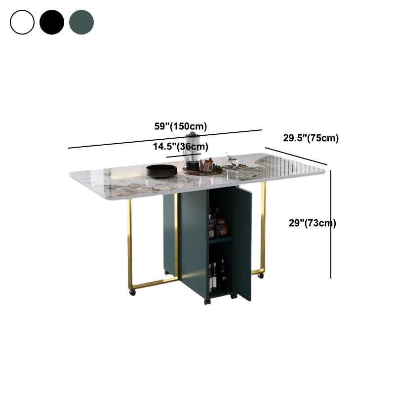 Modern Foldable Dinette Set 1/2/3/5 Pieces Rectangle White Sintered Stone Dining Table Set Clearhalo 'Dining Room Sets' 'Dining Tables & Seating' 'dining_room_set' 'furn' 'furn_dining_room_set' 'Furniture' 'furniture_dining_room_set' 'Kitchen & Dining Furniture' 5042998