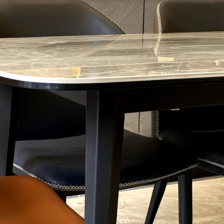 Modern Grey Dinette Set 1/4/6/8 Pieces Rectangle Sintered Stone Top Dining Table Set Clearhalo 'Dining Room Sets' 'Dining Tables & Seating' 'dining_room_set' 'furn' 'furn_dining_room_set' 'Furniture' 'furniture_dining_room_set' 'Kitchen & Dining Furniture' 5043042