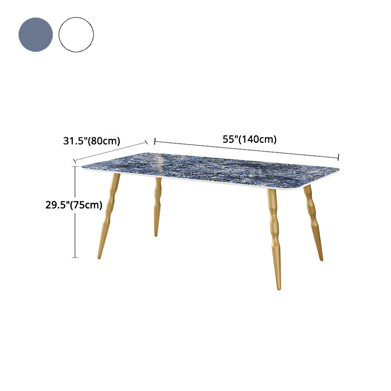 Glam Iron Dinette Set 1/2/5/7 Pieces Rectangle Sintered Stone Top Dining Table Set Clearhalo 'Dining Room Sets' 'Dining Tables & Seating' 'dining_room_set' 'furn' 'furn_dining_room_set' 'Furniture' 'furniture_dining_room_set' 'Kitchen & Dining Furniture' 5043069
