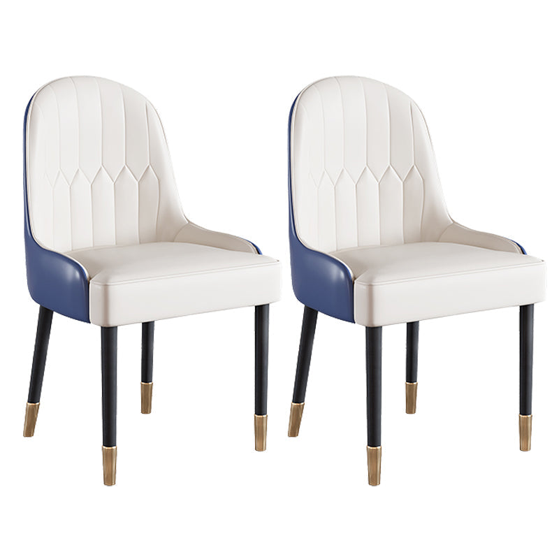 Glam Iron Dinette Set 1/2/5/6 Pieces Rectangle White Sintered Stone Top Dining Table Set 2 Blue Chairs Clearhalo 'Dining Room Sets' 'Dining Tables & Seating' 'dining_room_set' 'furn' 'furn_dining_room_set' 'Furniture' 'furniture_dining_room_set' 'Kitchen & Dining Furniture' 5043084