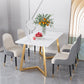 Glam Iron Dinette Set 1/2/5/6 Pieces Rectangle White Sintered Stone Top Dining Table Set Clearhalo 'Dining Room Sets' 'Dining Tables & Seating' 'dining_room_set' 'furn' 'furn_dining_room_set' 'Furniture' 'furniture_dining_room_set' 'Kitchen & Dining Furniture' 5043090