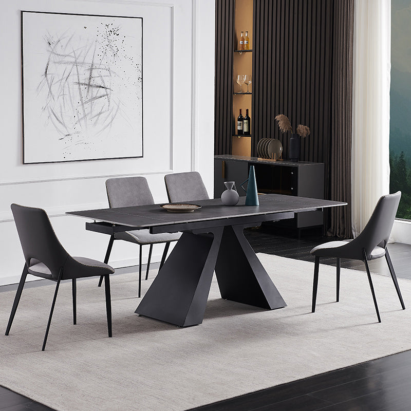 Modern Scalable Dinette Set 1/4/5/7 Pieces Grey Sintered Stone Top Dining Table Set 5 Pieces: Table, 4 Chairs Clearhalo 'Dining Room Sets' 'Dining Tables & Seating' 'dining_room_set' 'furn' 'furn_dining_room_set' 'Furniture' 'furniture_dining_room_set' 'Kitchen & Dining Furniture' 5043098