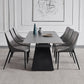 Modern Scalable Dinette Set 1/4/5/7 Pieces Grey Sintered Stone Top Dining Table Set Clearhalo 'Dining Room Sets' 'Dining Tables & Seating' 'dining_room_set' 'furn' 'furn_dining_room_set' 'Furniture' 'furniture_dining_room_set' 'Kitchen & Dining Furniture' 5043101