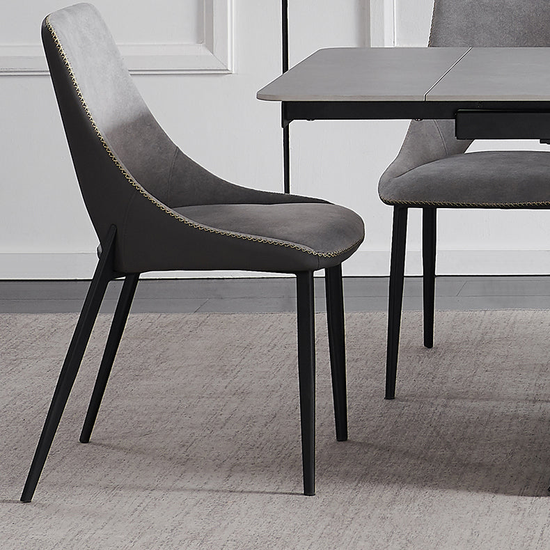 Modern Scalable Dinette Set 1/4/5/7 Pieces Grey Sintered Stone Top Dining Table Set Clearhalo 'Dining Room Sets' 'Dining Tables & Seating' 'dining_room_set' 'furn' 'furn_dining_room_set' 'Furniture' 'furniture_dining_room_set' 'Kitchen & Dining Furniture' 5043107