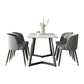 Modern Black Iron Dinette Set 1/2/5/7 Pieces Rectangle Sintered Stone Top Dining Table Set 5 Pieces: White Table, 4 Grey Chairs Clearhalo 'Dining Room Sets' 'Dining Tables & Seating' 'dining_room_set' 'furn' 'furn_dining_room_set' 'Furniture' 'furniture_dining_room_set' 'Kitchen & Dining Furniture' 5043113