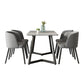 Modern Black Iron Dinette Set 1/2/5/7 Pieces Rectangle Sintered Stone Top Dining Table Set 5 Pieces: Grey Table, 4 Grey Chairs Clearhalo 'Dining Room Sets' 'Dining Tables & Seating' 'dining_room_set' 'furn' 'furn_dining_room_set' 'Furniture' 'furniture_dining_room_set' 'Kitchen & Dining Furniture' 5043115