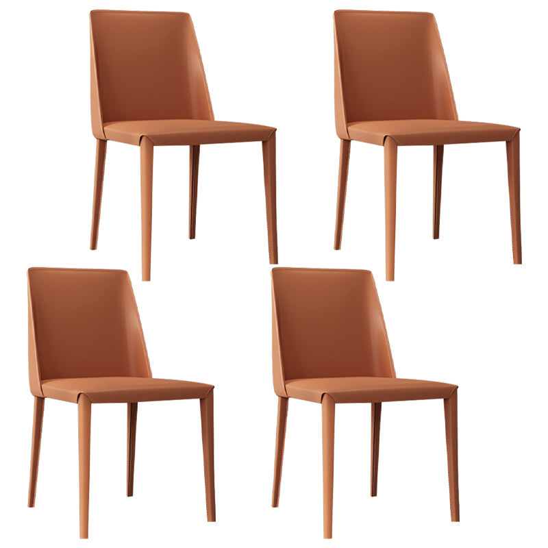 Modern Aluminium Dinette Set 1/2/4/9/10/11 Pieces Black Sintered Stone Dining Table Set 4 Orange Chairs Clearhalo 'Dining Room Sets' 'Dining Tables & Seating' 'dining_room_set' 'furn' 'furn_dining_room_set' 'Furniture' 'furniture_dining_room_set' 'Kitchen & Dining Furniture' 5043137