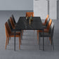 Modern Aluminium Dinette Set 1/2/4/9/10/11 Pieces Black Sintered Stone Dining Table Set 10 Pieces: Table, 9 Chairs Clearhalo 'Dining Room Sets' 'Dining Tables & Seating' 'dining_room_set' 'furn' 'furn_dining_room_set' 'Furniture' 'furniture_dining_room_set' 'Kitchen & Dining Furniture' 5043139